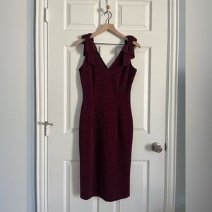 NWT | The Fashion Poet Sleeveless, Knee-length Sparkling Burgundy Dress | Size M